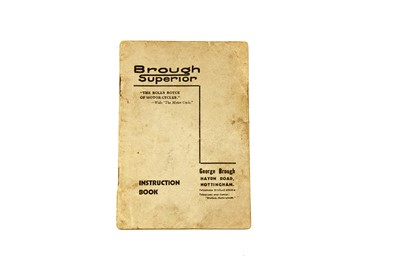 Lot 292 - Brough Superior Instruction Book