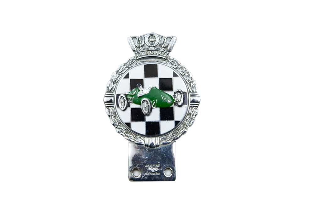 Lot 70 - Chrome and Enamelled ‘Motor Racing’ Car Badge