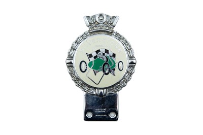 Lot 71 - Chrome and Enamelled ‘Silverstone Circuit’ Car Badge