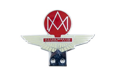 Lot 73 - Chrome and Enamelled ‘Aston Martin Owners Club’ Car Badge