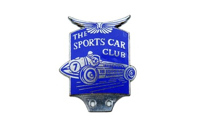 Lot 74 - Chrome and Enamelled ‘The Sports Car Club’ Car Badge