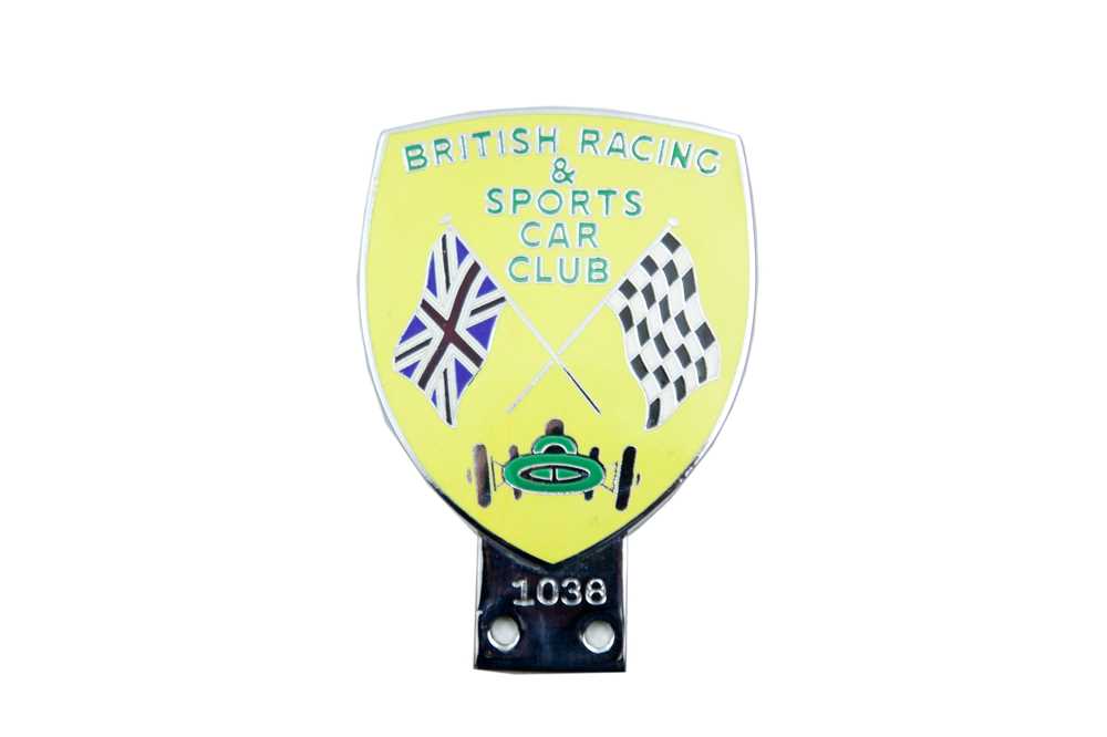 Lot 75 - Chrome and Enamelled ‘British Racing and Sports Car Club’ Car Badge