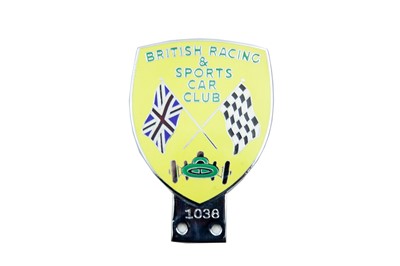 Lot 75 - Chrome and Enamelled ‘British Racing and Sports Car Club’ Car Badge