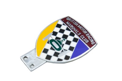 Lot 77 - Chrome and Enamelled ‘British Motor Racing Marshals Club’ Car Badge