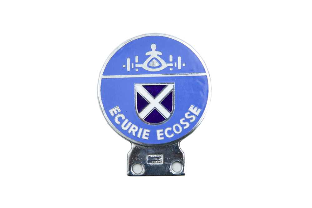 Lot 80 - Chrome and Enamelled ‘Ecurie Ecosse’ Car Badge