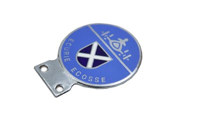 Lot 81 - Chrome and Enamelled ‘Ecurie Ecosse’ Car Badge