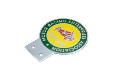 Lot 85 - Chrome and Enamelled ‘Motor Racing Enterprises Association’ Car Badge