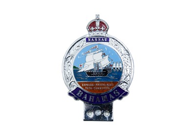 Lot 88 - Chrome and Enamelled ‘Nassau, Bahamas’ Car Badge