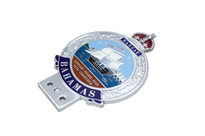 Lot 88 - Chrome and Enamelled ‘Nassau, Bahamas’ Car Badge