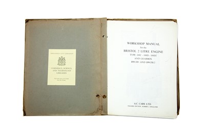 Lot 112 - Bristol 2-Litre Engine Workshop Manual