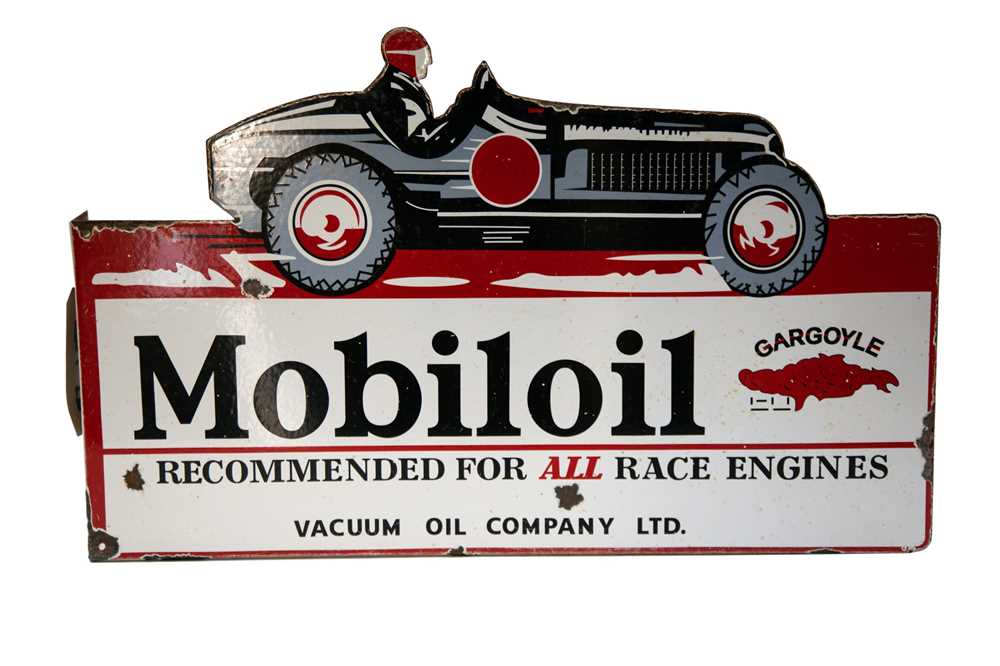 Lot 119 - ‘Mobiloil – Recommended for all Race Engines’ Enamel Sign