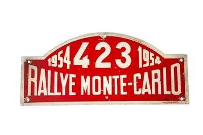 Lot 122 - 1954 Rallye Monte Carlo Competitor Rally Plate