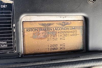 Lot 67 - 2001 Aston Martin DB7 Vantage