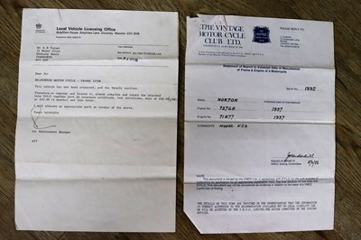 Lot 243 - 1937 Norton ES2