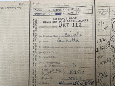 Lot 113 - 1955 Lambretta LD150 Mk2