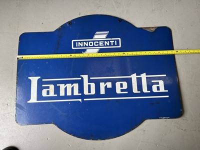 Lot 100 - 1960 Original double sided Lambretta dealer sign (Italian)