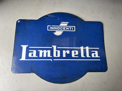 Lot 100 - 1960 Original double sided Lambretta dealer sign (Italian)