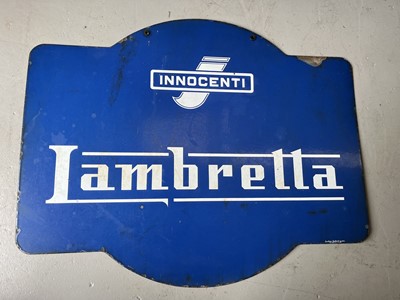 Lot 1960 Original double sided Lambretta dealer sign (Italian)