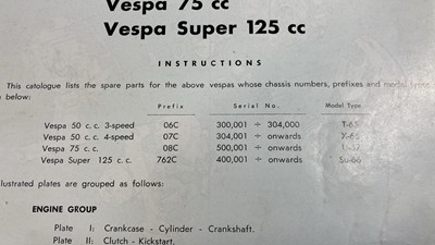 Lot 116 - 1974 Vespa (Douglas) Motovespa  SU66 125 Super