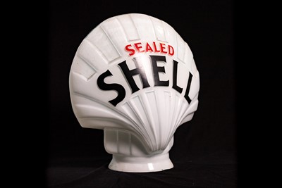 Lot 7 - Sealed Shell Glass Petrol Pump Globe