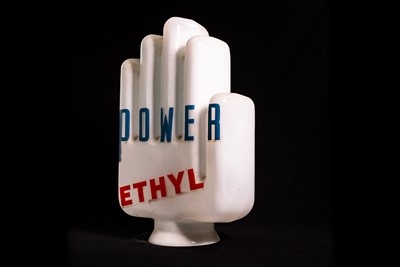 Lot 10 - Reproduction Power Ethyl Glass Petrol Pump Globe