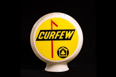 Lot 14 - Curfew Glass Petrol Pump Globe