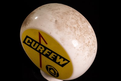 Lot 14 - Curfew Glass Petrol Pump Globe