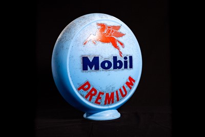 Lot 16 - Mobil Premium Glass Petrol Pump Globe