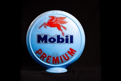 Lot 16 - Mobil Premium Glass Petrol Pump Globe