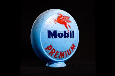 Lot 16 - Mobil Premium Glass Petrol Pump Globe