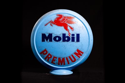 Lot 16 - Mobil Premium Glass Petrol Pump Globe