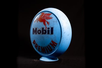 Lot 16 - Mobil Premium Glass Petrol Pump Globe