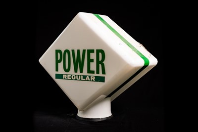 Lot 34 - Power Petroleum Glass Petrol Pump Globe