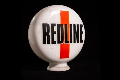 Lot 38 - Redline Petroleum Glass Petrol Pump Globe