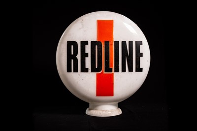 Lot 38 - Redline Petroleum Glass Petrol Pump Globe