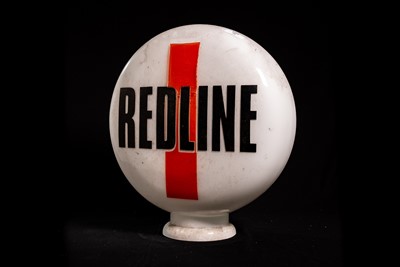 Lot 38 - Redline Petroleum Glass Petrol Pump Globe
