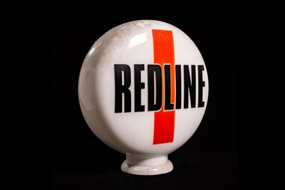 Lot 38 - Redline Petroleum Glass Petrol Pump Globe