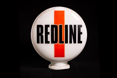 Lot 38 - Redline Petroleum Glass Petrol Pump Globe