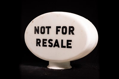 Lot 44 - ‘Not For Resale’ Glass Petrol Pump Globe