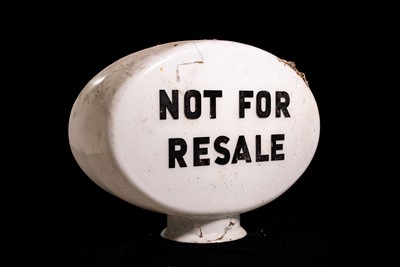 Lot 44 - ‘Not For Resale’ Glass Petrol Pump Globe