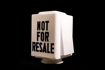 Lot 49 - ‘Not For Resale’ Glass Petrol Pump Globe
