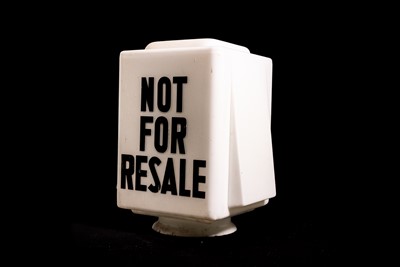 Lot 49 - ‘Not For Resale’ Glass Petrol Pump Globe