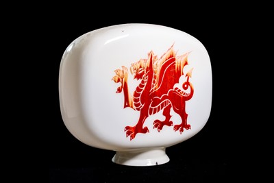 Lot 55 - Welsh Dragon Petroleum Glass Petrol Pump Globe