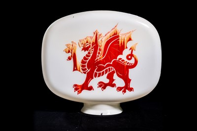 Lot 55 - Welsh Dragon Petroleum Glass Petrol Pump Globe