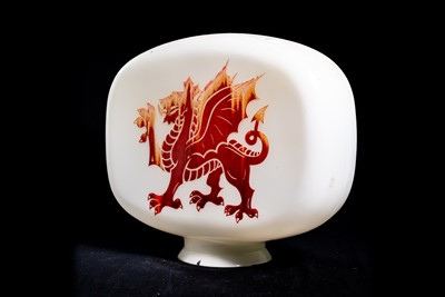 Lot 55 - Welsh Dragon Petroleum Glass Petrol Pump Globe