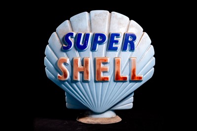 Lot 62 - Super Shell Glass Petrol Pump Globe