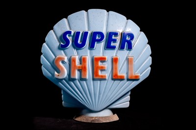 Lot 62 - Super Shell Glass Petrol Pump Globe