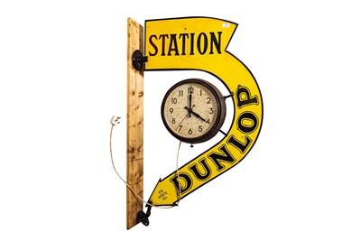 Lot 123 - A Rare Dunlop Station ‘Arrow’ Enamel Sign