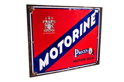 Lot 129 - Price’s Motor Oils ‘Motorine’ Enamel Sign