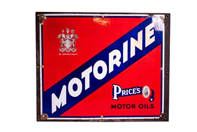 Lot 129 - Price’s Motor Oils ‘Motorine’ Enamel Sign